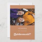 Stijlvolle retro bruine suiker Bridesmaid-voorstel Kaart (Voorkant)