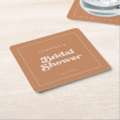 Stijlvolle retro bruine suiker Bruidsdouche Kartonnen Onderzetters (Schuin)