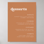Stijlvolle retro Bruine suiker Bruiloft Dessert Ba Poster (Voorkant)