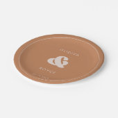 Stijlvolle retro bruine suiker bruiloft papieren bordje (Gekanteld)