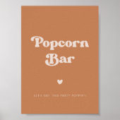 Stijlvolle retro bruine suiker bruiloft Popcorn ba Poster (Voorkant)