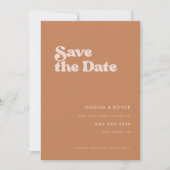 Stijlvolle retro bruine suiker Foto Save The Date (Voorkant)