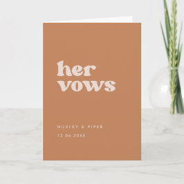 Stijlvolle retro bruine suiker Haar gelofte bruilo Kaart