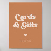 Stijlvolle retro bruine suiker Kaarten & geschenke Poster (Voorkant)