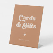 Stijlvolle retro bruine suiker Kaarten & geschenke Reclamebord Met Voetstuk (Voorkant)