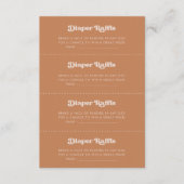 Stijlvolle retro Bruine suiker Luier Raffle spel k Informatiekaartje (Voorkant)