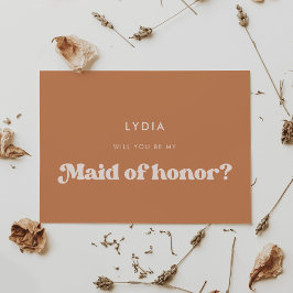 Stijlvolle retro bruine suiker Maid of eremkaart Kaart