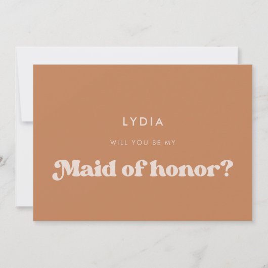 Stijlvolle retro bruine suiker Maid of eremkaart Kaart (Voorkant)