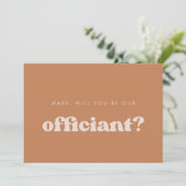Stijlvolle retro bruine suiker Officiant voorstel  Kaart (Staand voorkant)