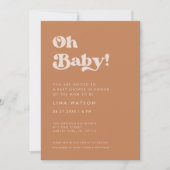 Stijlvolle retro bruine suiker Oh Baby Kaart (Voorkant)