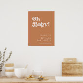 Stijlvolle retro bruine suiker Oh Baby Poster (Keuken)