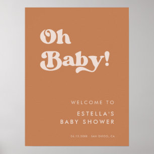 Stijlvolle retro bruine suiker Oh Baby Poster