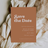 Stijlvolle retro-bruine suiker save the date