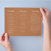 Stijlvolle retro bruine suiker Trifold bruiloft pr Flyer (Hand)
