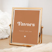 Stijlvolle retro bruine suiker trouwgunsten teken poster