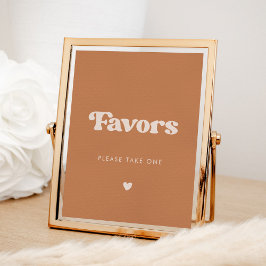 Stijlvolle retro bruine suiker trouwgunsten teken poster