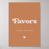 Stijlvolle retro bruine suiker trouwgunsten teken poster (Voorkant)