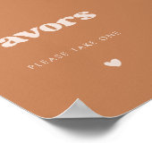 Stijlvolle retro bruine suiker trouwgunsten teken poster (Hoek)