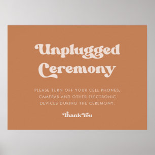 Stijlvolle retro bruine suiker Unplugged ceremonie Poster