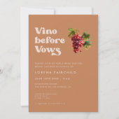 Stijlvolle retro Bruine suiker Vino voor geloften Kaart (Voorkant)