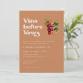 Stijlvolle retro Bruine suiker Vino voor geloften Kaart (Staand voorkant)