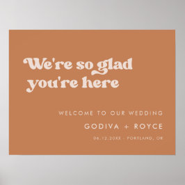 Stijlvolle retro bruine suiker Zo blij dat je hier Poster