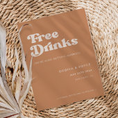 Stijlvolle retro bruine suikervrije drinken save the date