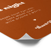 Stijlvolle retro Burnt Sinaasappel Date nacht idee Poster (Hoek)