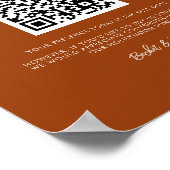 Stijlvolle retro Burnt Sinaasappel Honeymoon fonds Poster (Hoek)