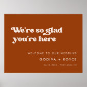 Stijlvolle retro Burnt Sinaasappel Zo blij dat je  Poster (Voorkant)