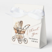 Stijlvolle Retro Carriage Flora Baby shower Favor  Bedankdoosjes (Voorkant Zijde)