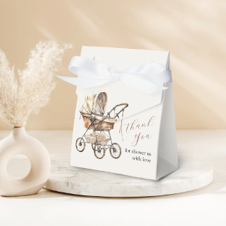 Stijlvolle Retro Carriage Flora Baby shower Favor  Bedankdoosjes