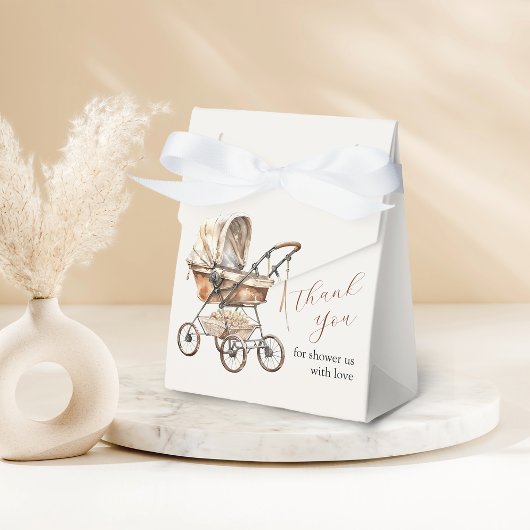 Stijlvolle Retro Carriage Flora Baby shower Favor  Bedankdoosjes