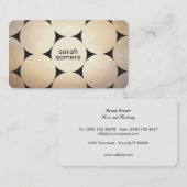 Stijlvolle Retro Chic Gold Circles Patroon Zwart L Visitekaartje (Voorkant / Achterkant)