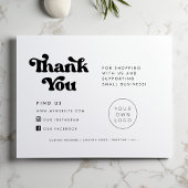 Stijlvolle retro Dank u pakket bijsluiter Visitekaartje