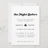 Stijlvolle retro De avond voor bruiloft repetitie Kaart (Voorkant)