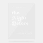 Stijlvolle retro De nacht voor welkom Acryl Bord (Voorkant)