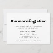 Stijlvolle retro De Ochtend na Bruiloft Brunch Kaart (Voorkant)