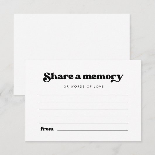 Stijlvolle retro Deel een geheugen Notitiekaartje (Voorkant / Achterkant)