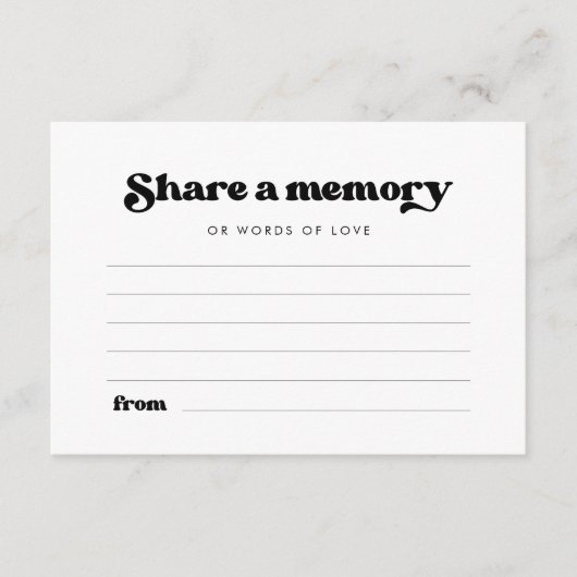 Stijlvolle retro Deel een geheugen Notitiekaartje (Voorkant)