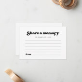 Stijlvolle retro Deel een geheugen Notitiekaartje (Voorkant / Achterkant in situ)