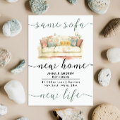 Stijlvolle Retro Dezelfde Bank Nieuwe Huis Bloemen Aankondiging