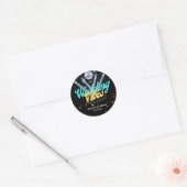 stijlvolle retro discobal groovy bruiloft ronde sticker (Envelop)