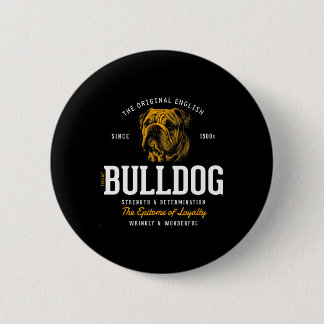 Stijlvolle Retro Engelse Bulldog Ronde Button 5,7 Cm