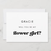 Stijlvolle retro Flower meisje voorstel kaart (Voorkant)