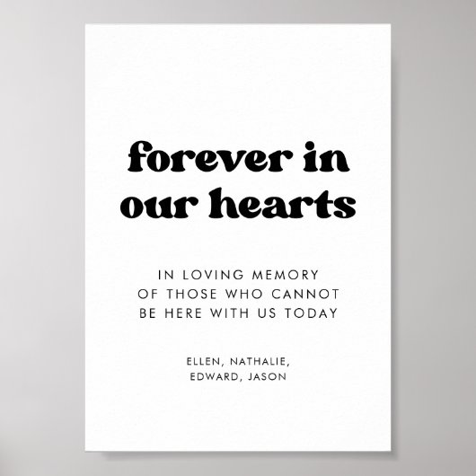 Stijlvolle retro Forever in ons hartenbord Poster (Voorkant)