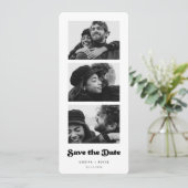 Stijlvolle retro fotostrip De datum opslaan Aankondiging (Staand voorkant)