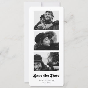Stijlvolle retro fotostrip De datum opslaan Aankondiging