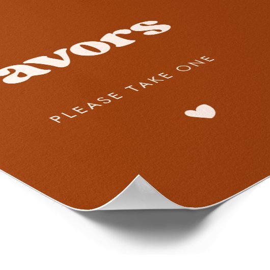 Stijlvolle retro gebrande Sinaasappel bruiloft gun Poster (Hoek)