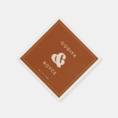 Stijlvolle retro gebrande Sinaasappel bruiloft Servet (Hoek)